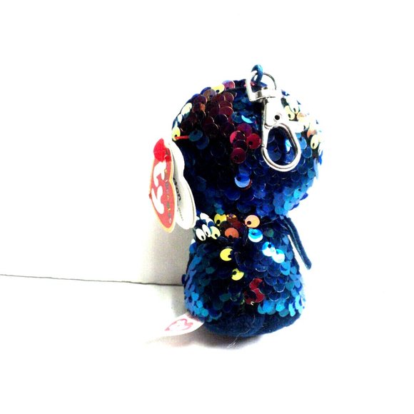 TY Flippables Payton the Penguin Key Clip Color Changing Sequins 3 3/4" High - Picture 2 of 5